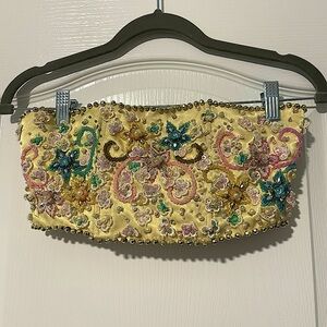 Custom, 28/30 A, Yellow, Strapless Corset, Costume Bra